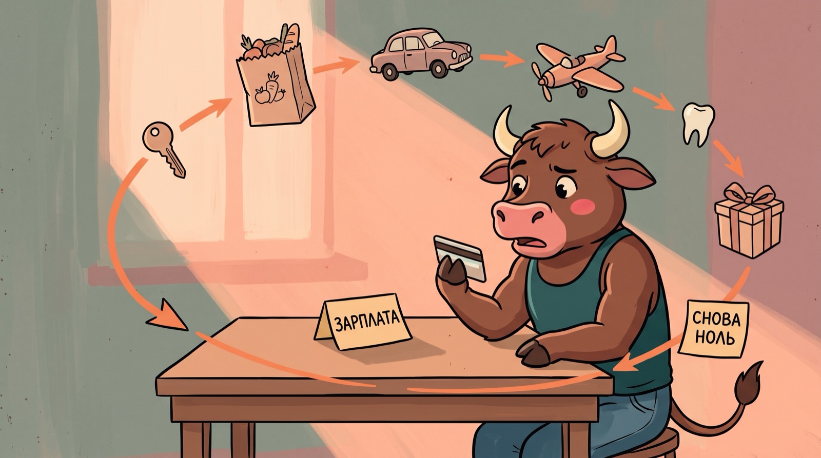 Круг зарплаты: квартира, продукты, машина, отпуск и снова ноль